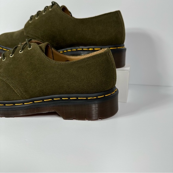 DOC SMITHS REPELLO CALF SUEDE DRESS SHOES MENS SIZE 9 OLIVE GREEN 4 EYE 1461 NEW - Picture 9 of 10